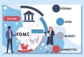 Flat design with people. fomc - federal open market committee  acronym. Royalty Free Stock Photo